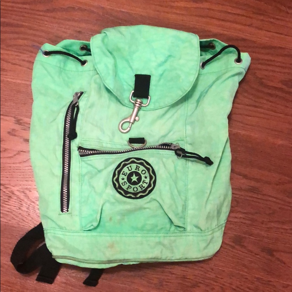 Fun neon green bucket backpack